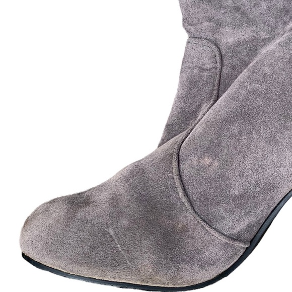 GRAY Faux Suede Boots - Picture 3 of 13